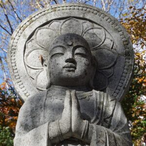 jizo, statue, stone statue, japanese object, buddhism, buddha statue, gassho